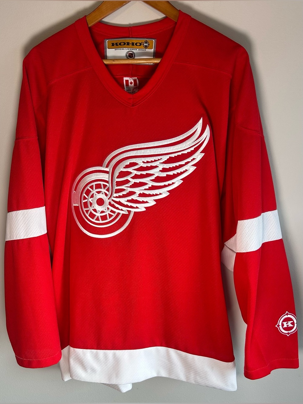 Vintage KOHO Detroit Red Wings NHL Hockey Jersey Size L Stanley Cup 02 Stitching